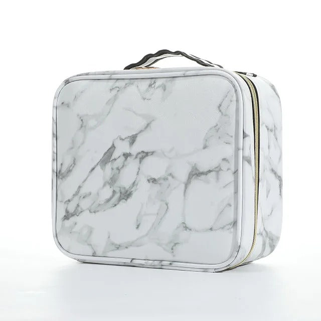 Travel Makeup Bag With Mirror LED Lighted Adjustable Dividers Cosmetic Case Portable Artist Beauty Nail Tool Makeup Case Female