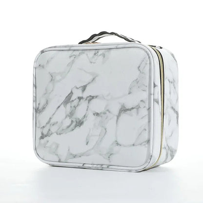 Travel Makeup Bag With Mirror LED Lighted Adjustable Dividers Cosmetic Case Portable Artist Beauty Nail Tool Makeup Case Female