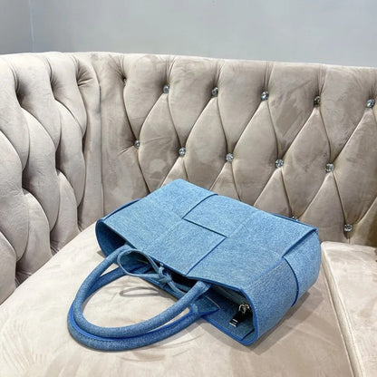 Luxury Denim Women's Handbags Designer Woven Canvas Shoulder Bag Brands Composited Bags for Women