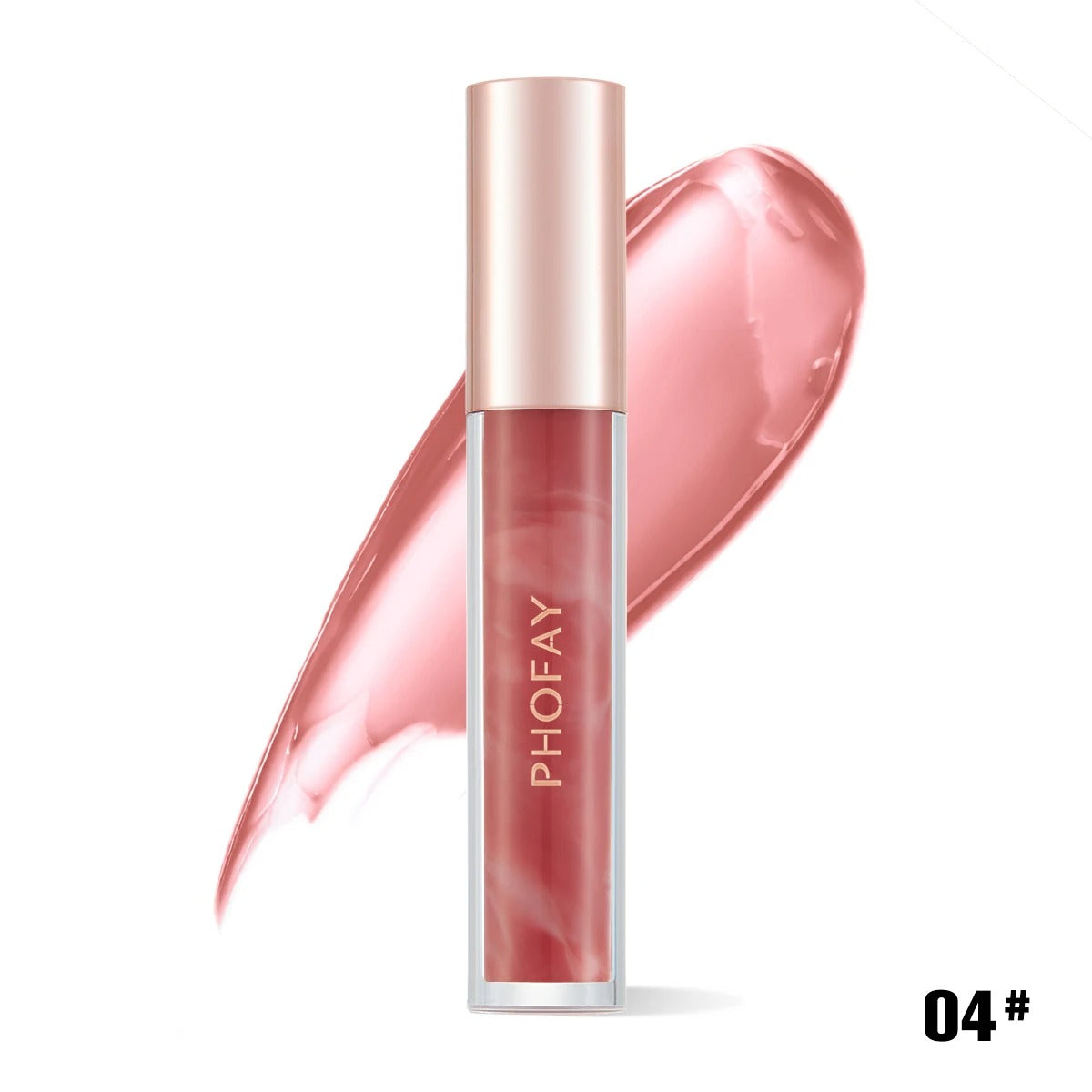 PHOFAY Rose Blooming Hydrating Lip Gloss Moisturizing Lasting Pudding Lip Glaze Hydrating Waterproof Glossy Lip Gloss Makeup