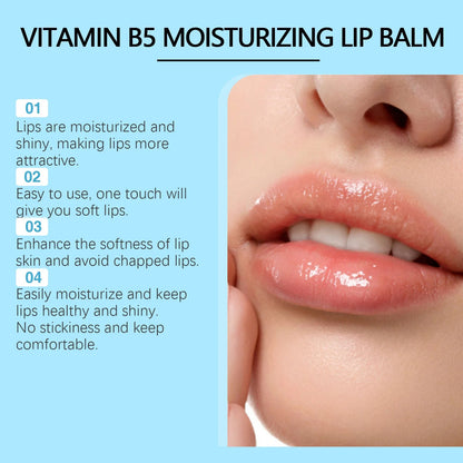 Vitamin B5 Moisturizing Lipstick Lip Balm Fade Lip Lines Remove Dead Skin Anti-Drying Nourishing Long Lasting Hydrating Lip Care