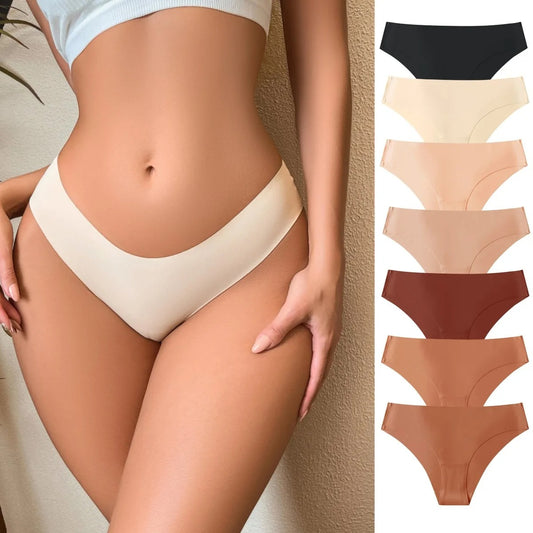 Seamless Panties for Women Breathable Low Waist Sexy Underwear Solid Silk Panties Brief Female Lingerie
