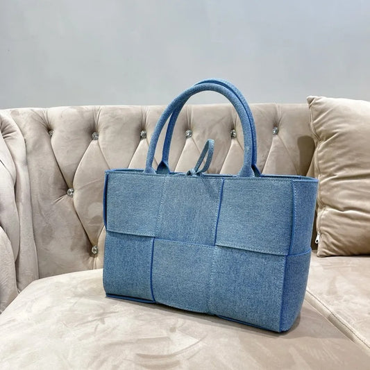 Luxury Denim Women's Handbags Designer Woven Canvas Shoulder Bag Brands Composited Bags for Women