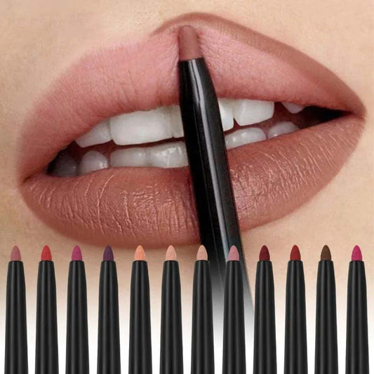 Waterproof Matte Lipliner Pencil Red Contour Tint Lipstick Long Lasting Non-stick Cup Moisturizing Lips Makeup