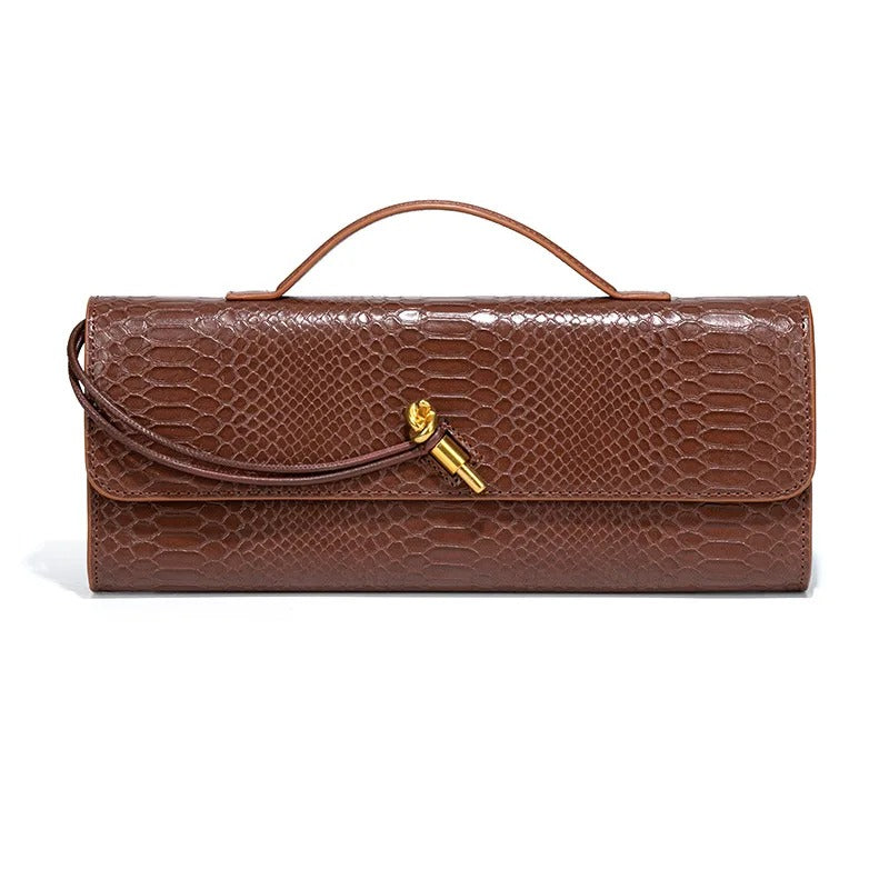 Luxury Design Top-Handle Bag For Women Evening Handbag Long Purse, Crocodile Pattern Crossbody Shoulder Bags Fashionable Outfits