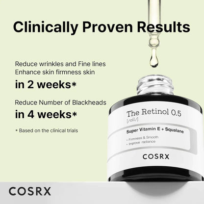 COSRX Retinol 0.5 Oil, Anti-aging Serum with 0.5% Retinoid Treatment for Face, Reduce Wrinkles, Fine Lines, & Signs of Aging