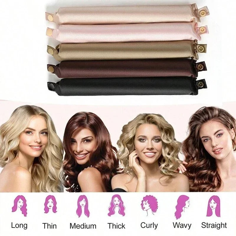 Heatless Hair Curler Curling Rod Headband No Heat Hair Rollers Satin Lazy Curls Soft Curlers