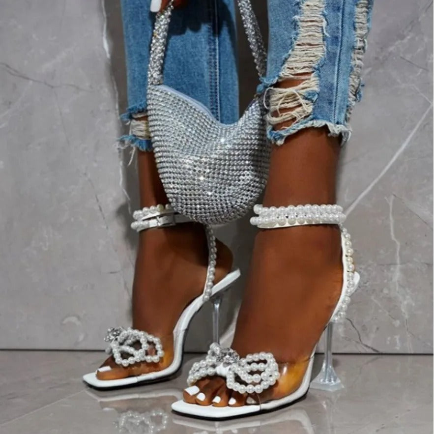 Gladiator Sandals White Sexy Lace Up Shoes High Heels Summer Sandals Party Buckles