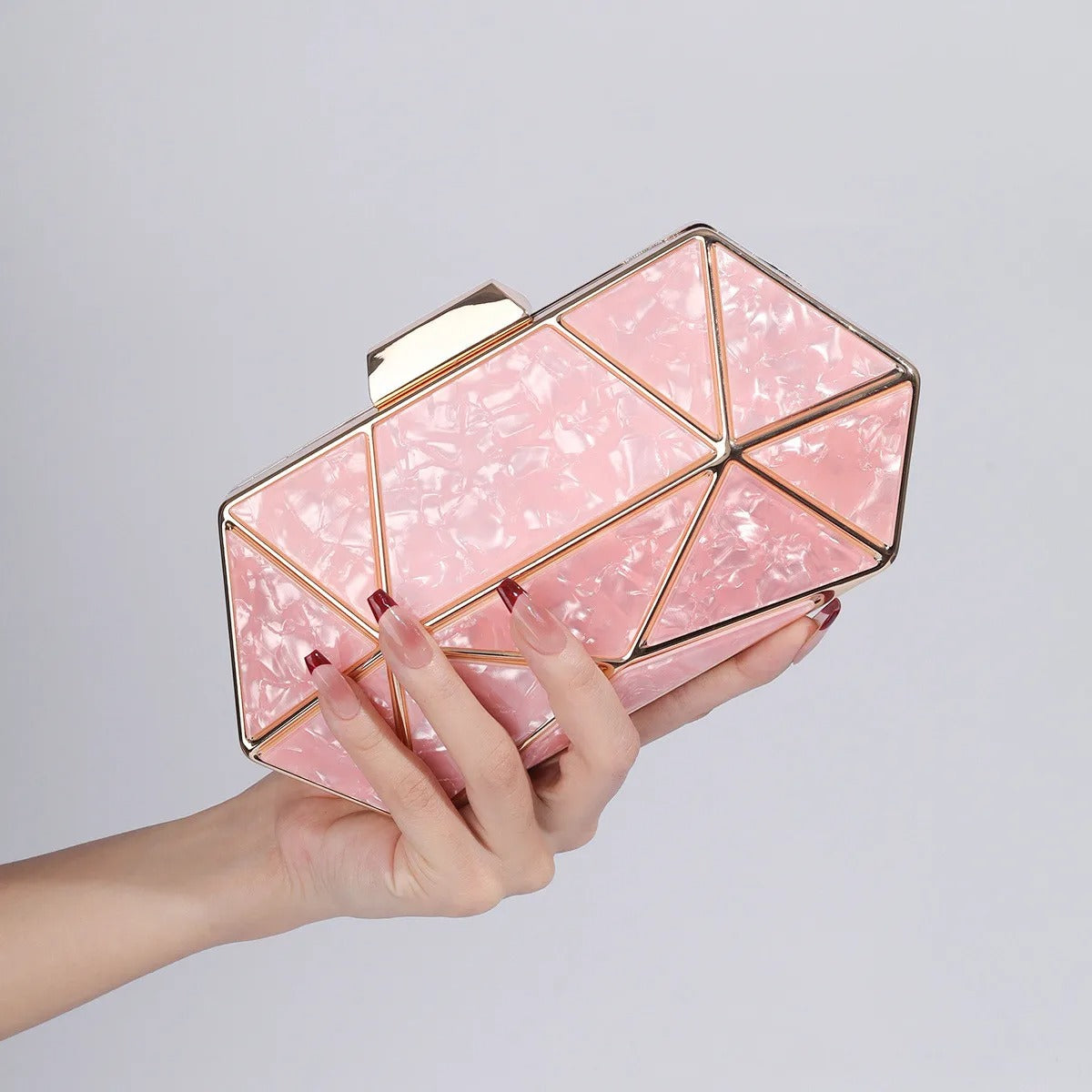 New Acrylic Metal Diamond Evening Bag For Women Chain Shoulder Crossbody Bag Luxury Designer Handbag Party Clutch Dinner Bags