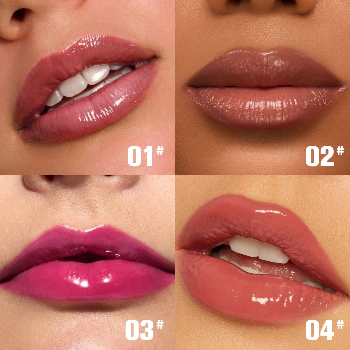 PHOFAY Rose Blooming Hydrating Lip Gloss Moisturizing Lasting Pudding Lip Glaze Hydrating Waterproof Glossy Lip Gloss Makeup