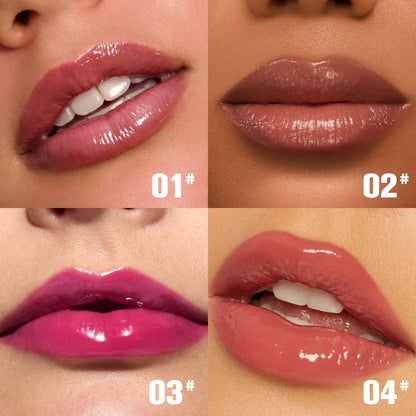 PHOFAY Rose Blooming Hydrating Lip Gloss Moisturizing Lasting Pudding Lip Glaze Hydrating Waterproof Glossy Lip Gloss Makeup