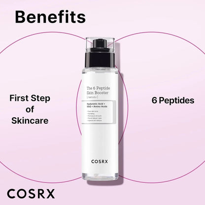 COSRX 6X Peptide Collagen Booster Toner Serum, Niacinamide & Hyaluronic Acid Skin Renewal Boosting Facial Essence, 150mL