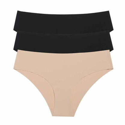 Seamless Panties for Women Breathable Low Waist Sexy Underwear Solid Silk Panties Brief Female Lingerie