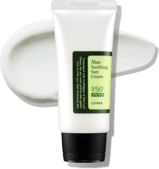 COSRX Aloe Soothing Sun Cream SPF 50+ Daily Hydrating Sunscreen for Dry Sensitive Skin