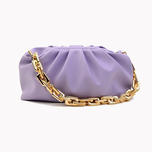 Women Golden Chain Hand Bag 30x16x13 cm Artificial Leather Lined Elegant Design High Quality