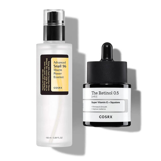 COSRX Skin Cycling Routine - Snail Mucin 96% Essence + Retinol 0.5 Oil, Recovery Set for Face and Neck