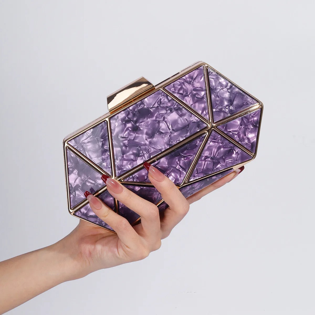 New Acrylic Metal Diamond Evening Bag For Women Chain Shoulder Crossbody Bag Luxury Designer Handbag Party Clutch Dinner Bags