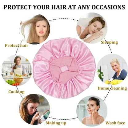 Heatless Hair Curler Satin Sleeping Cap Set No Heat Hair Rollers Curling Rod Headband Soft Curlers